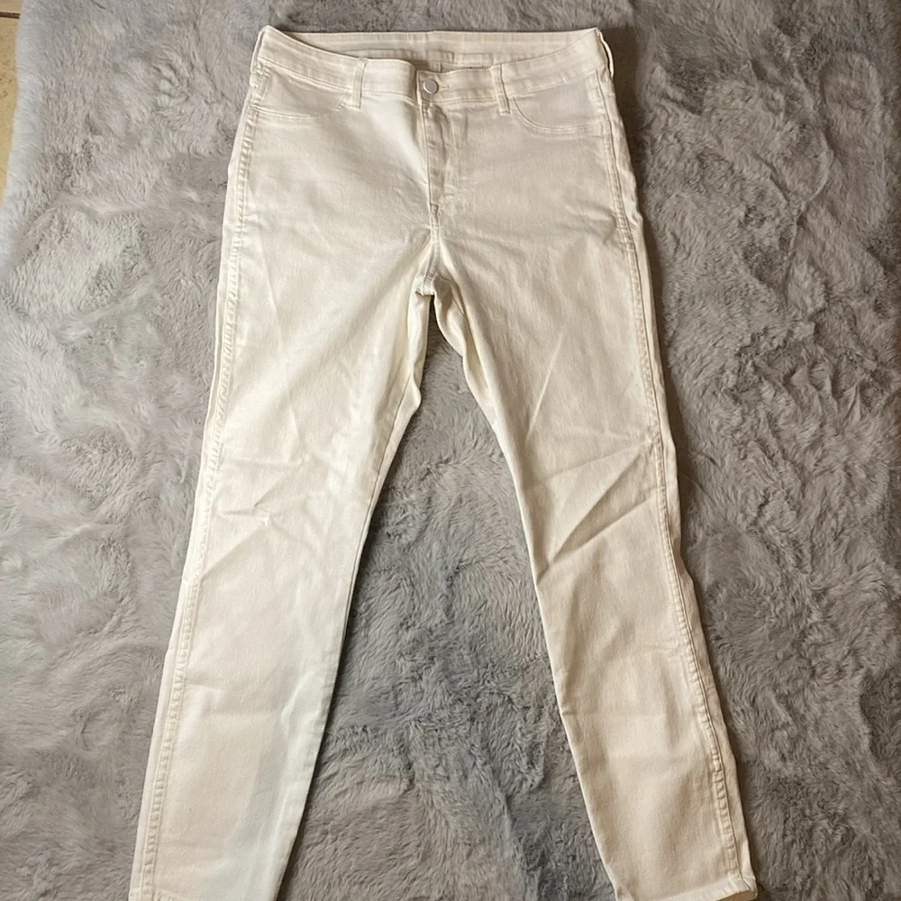 &Denim H&M White Skinny Ankle Regular Waist Jeans Size 32 - Picture 2 of 5